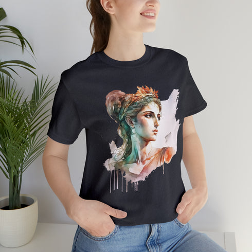 Greecian Goddess in Watercolor - Short Sleeve Tee